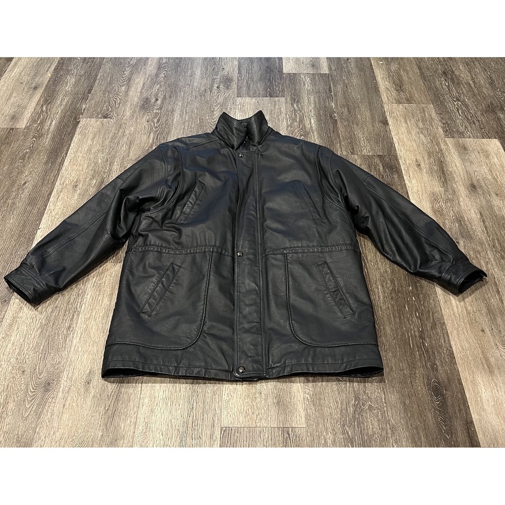 Vintage 90s Vilanto Heavyweight Leather Jacket Men's Size Large Removable Liner